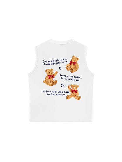 Áo Ba Lỗ Relaxed Fit Teddy Land Teddy Red Bow