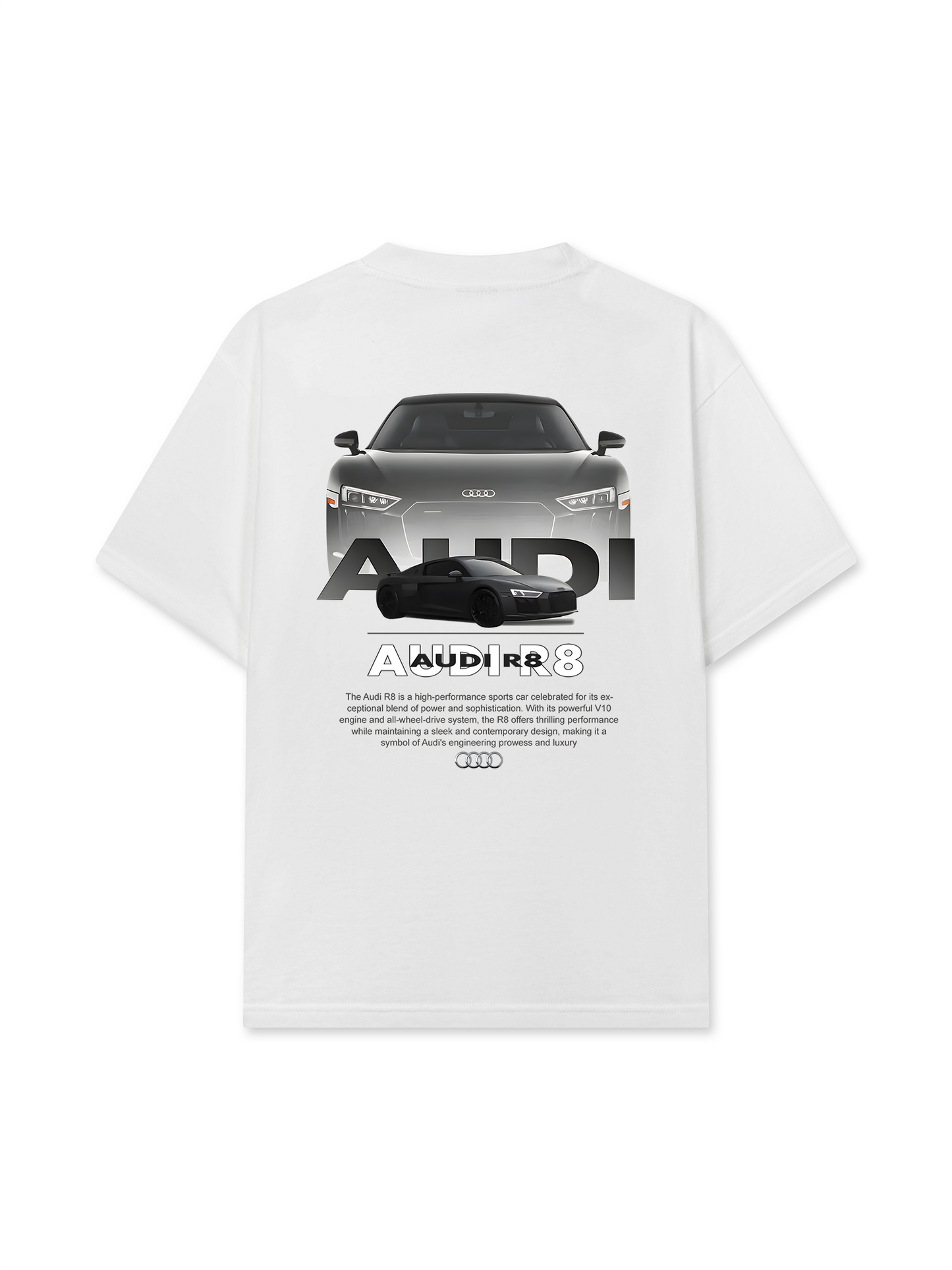Áo Thun Relaxed Fit CAR AUDI Black & White