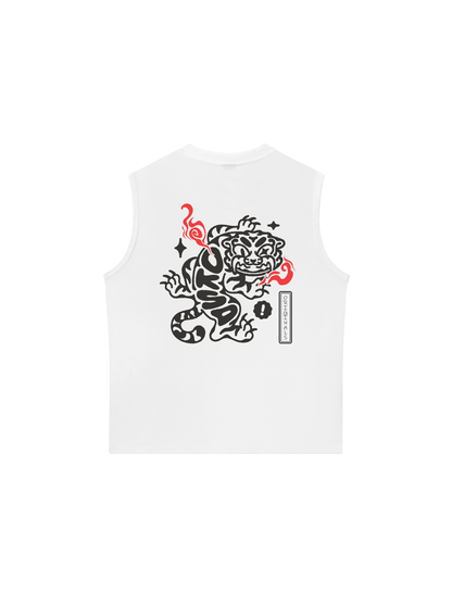 Áo Ba Lỗ Relaxed Fit Japan Spirit Fire Tiger