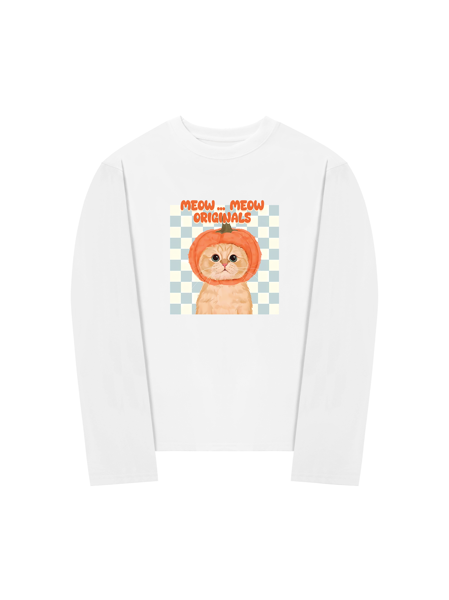 Áo Thun Dài Tay Animal Meow Pumpkin