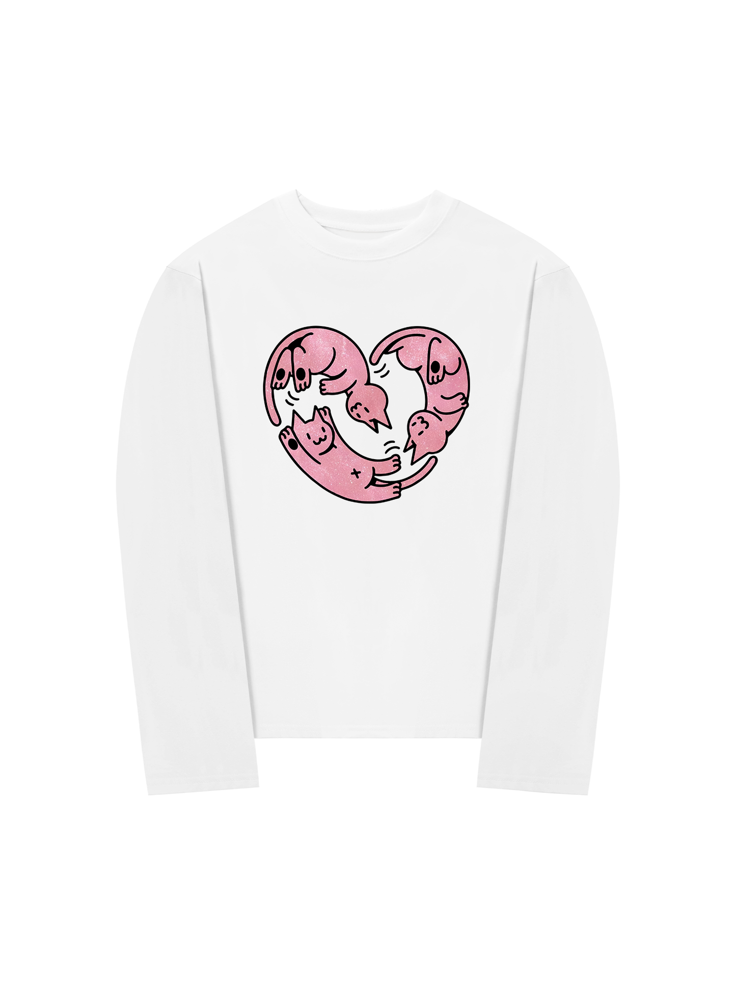 Áo Thun Dài Tay  Meow Meow Heart