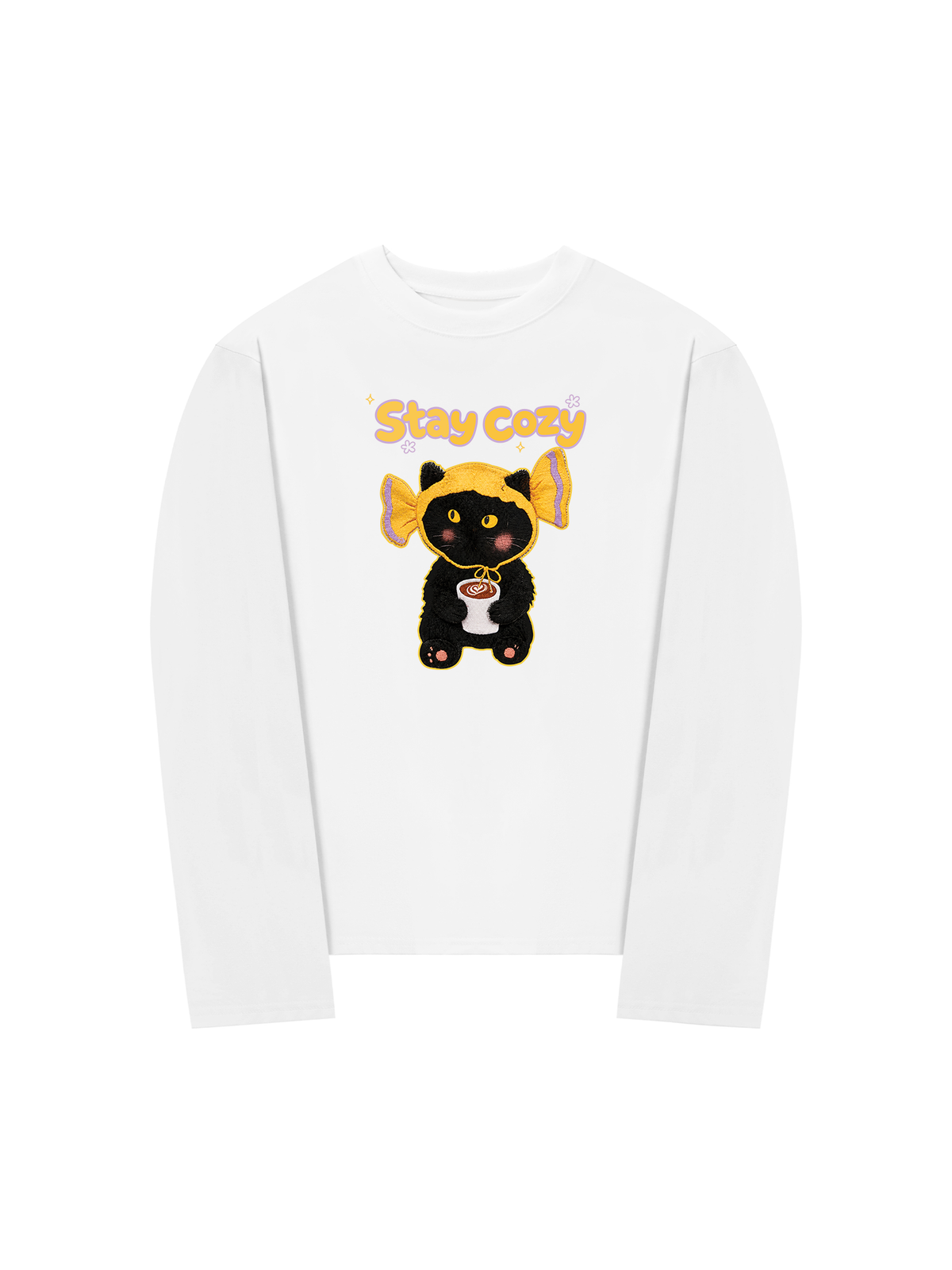 Áo Thun Dài Tay Stay Cozy Candy Cat