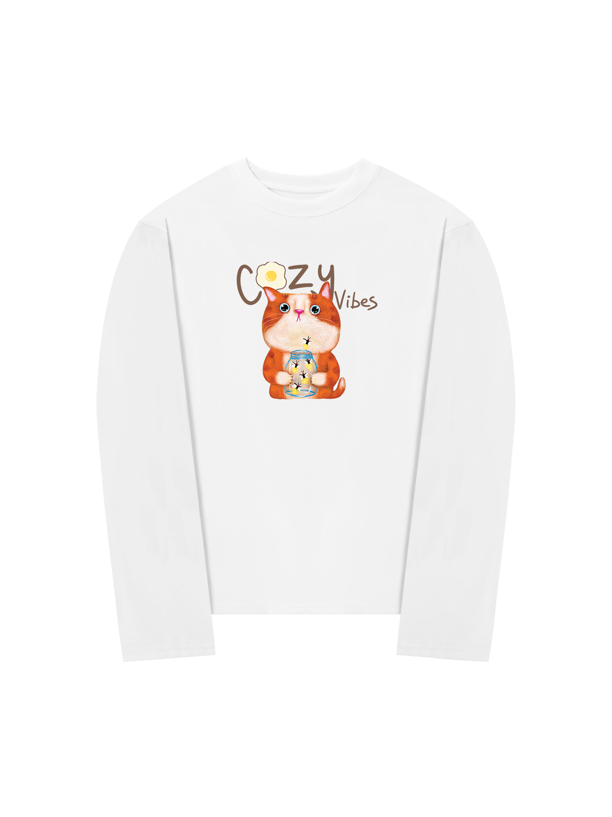 Áo Thun Dài Tay Cozzy Vibes Cat Egg