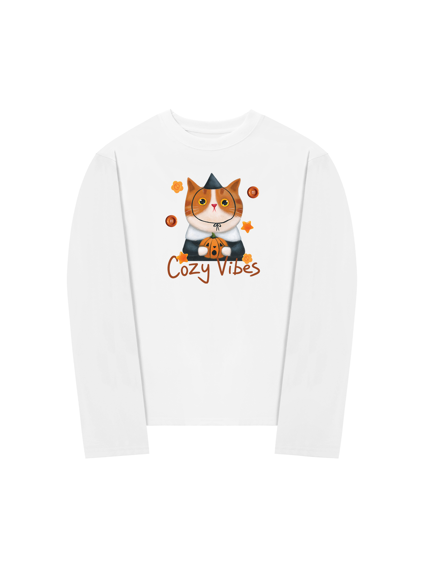 Áo Thun Dài Tay Cozy Vibes Cat