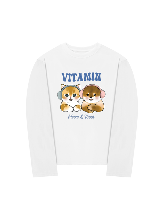 Áo Thun Dài Tay Vitamin Meow And Woof
