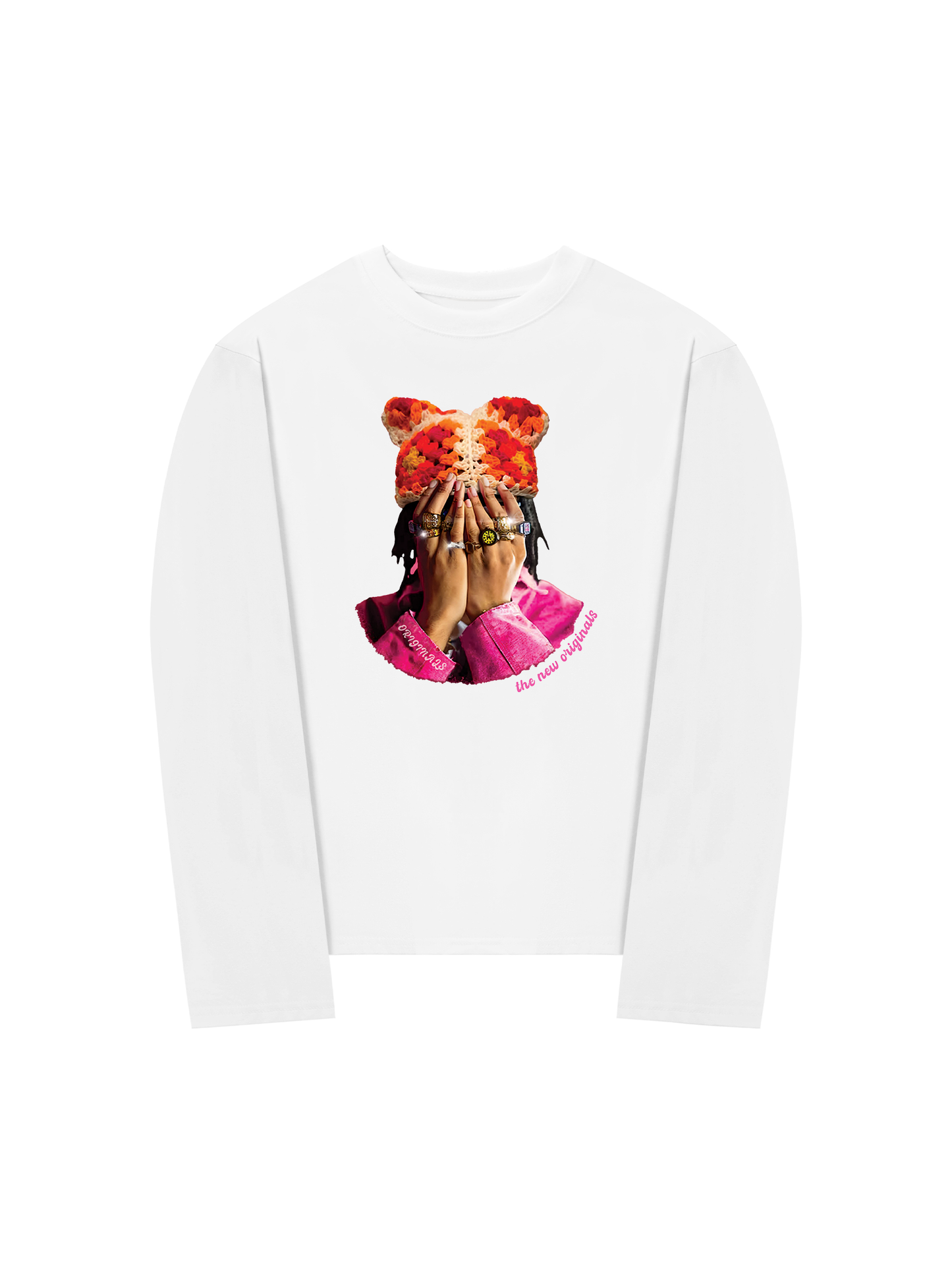 Áo Thun Dài Tay Jewel Ring & Orange Kitty Cap Wash