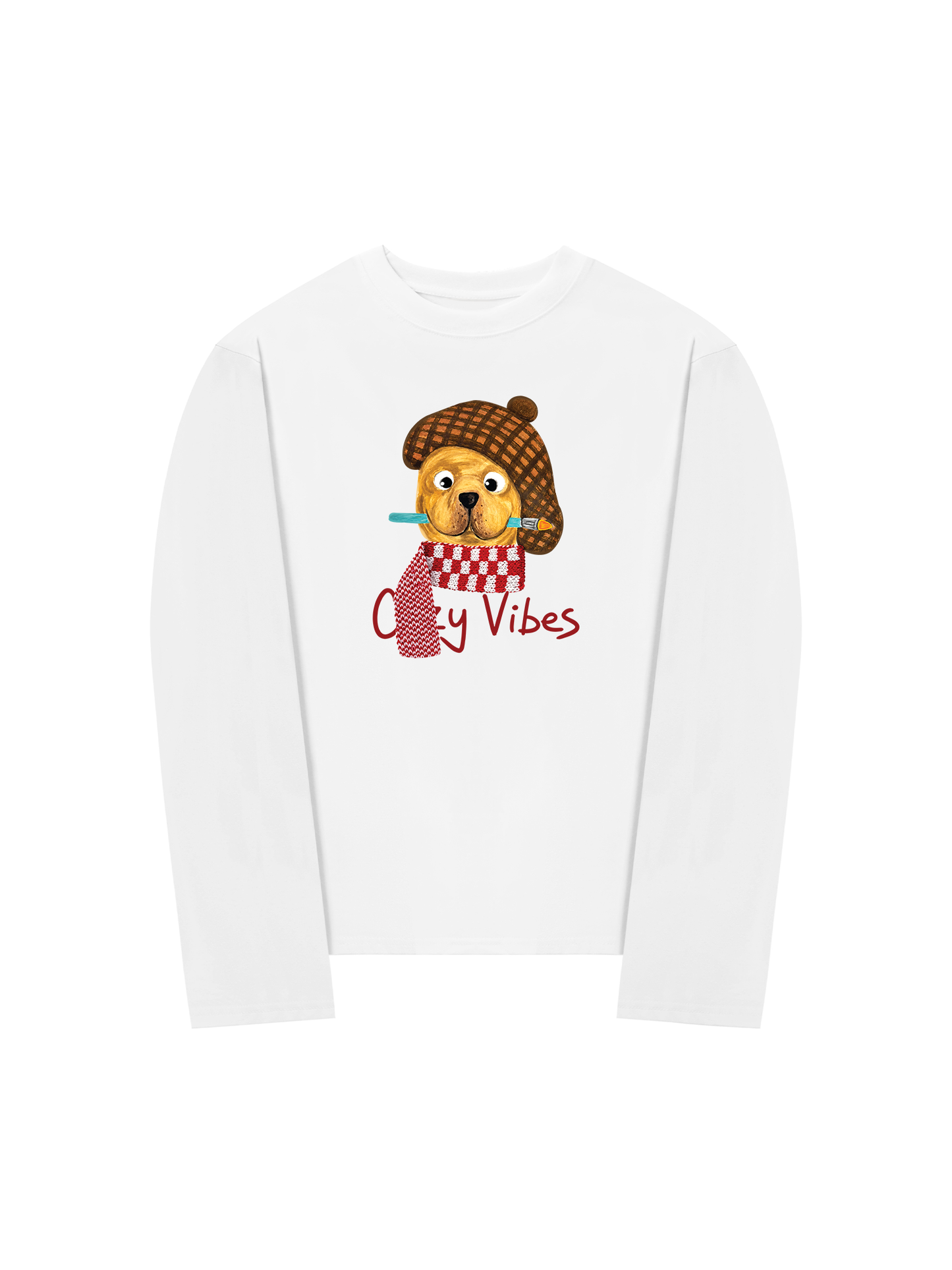Áo Thun Dài Tay Cozy Vibes Puppy