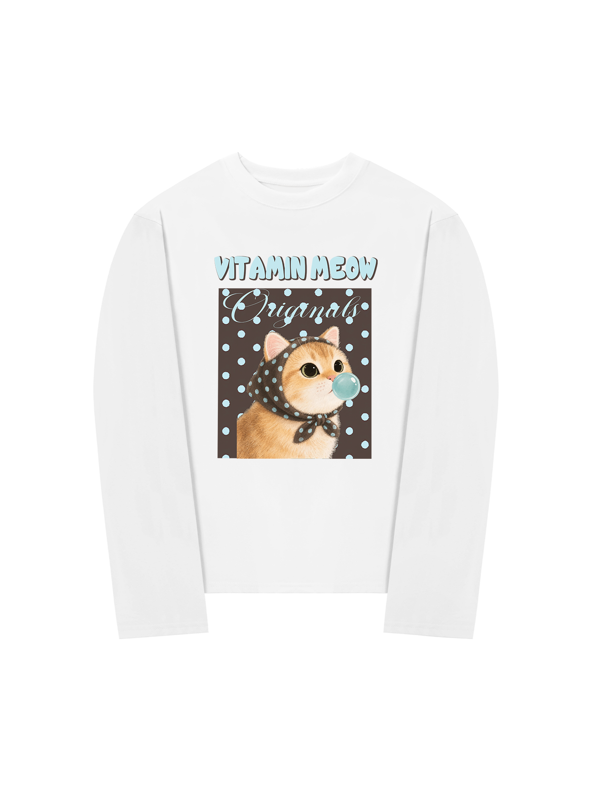 Áo Thun Dài Tay Vitamin Meow Blue Tiffany