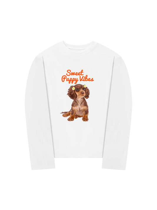 Áo Thun Dài Tay Sweet Puppy Vibe