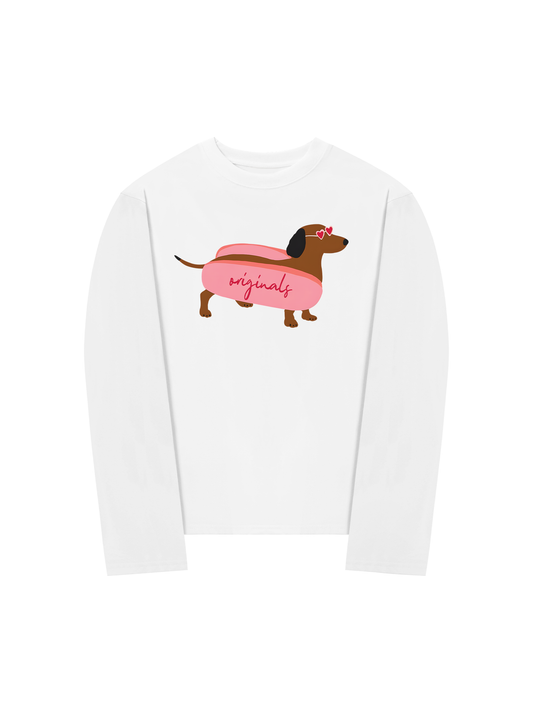 Áo Thun Dài Tay Pink Dachshund