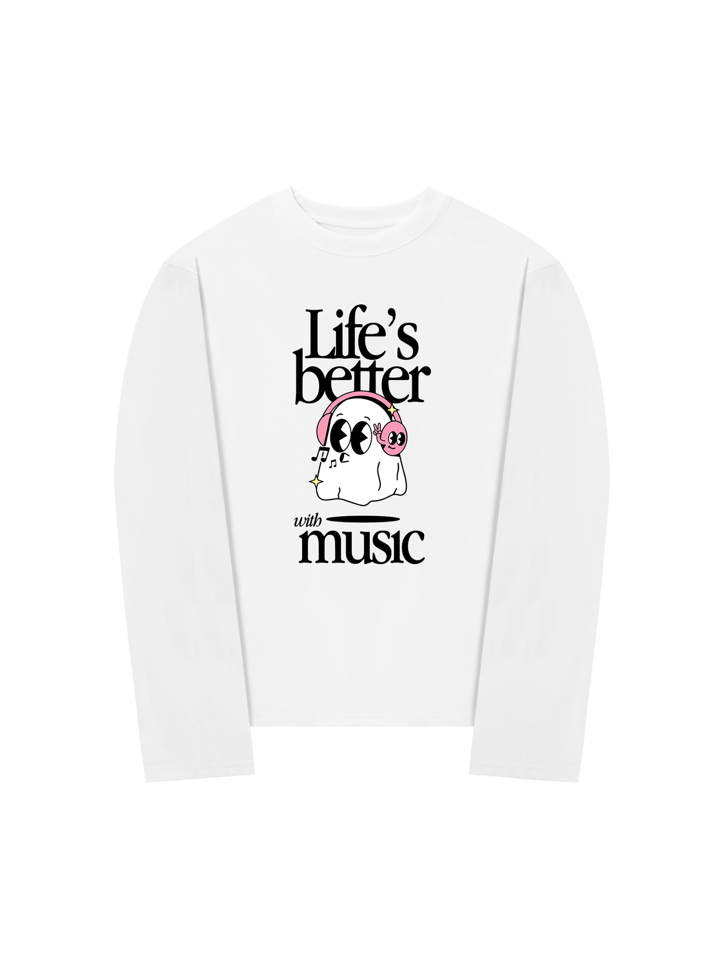Áo Thun Dài Tay Life_s Better With Music