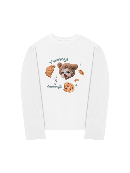 Áo Thun Dài Tay Cute Dog Yummy Cookie