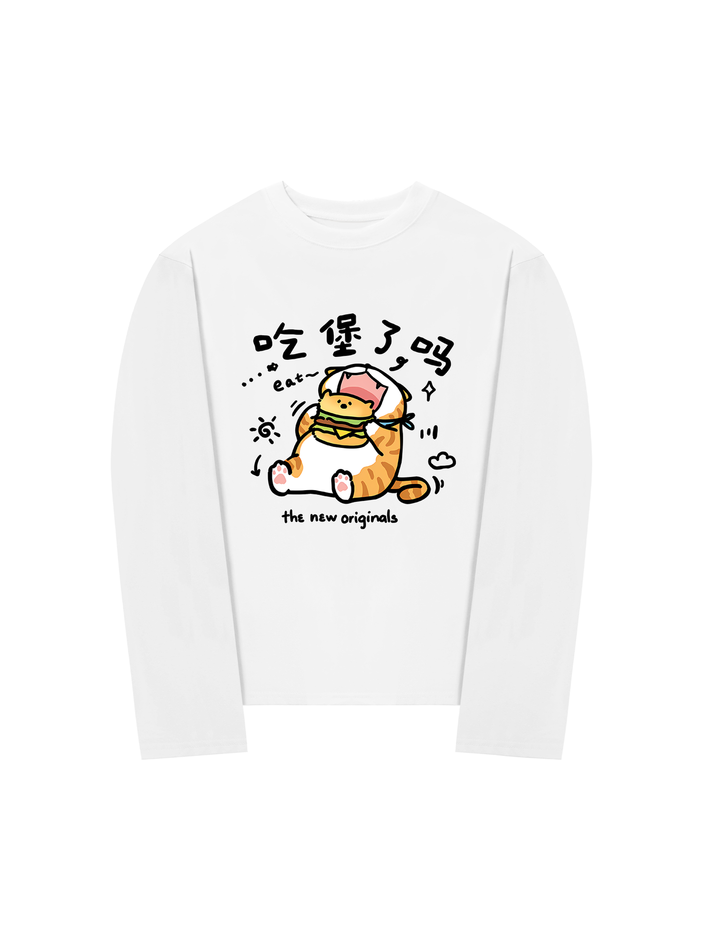 Áo Thun Dài Tay Sweet Pastry Cute Meow With Burger