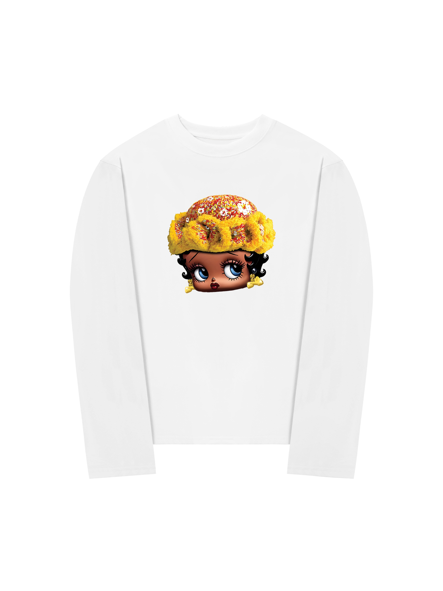 Áo Thun Dài Tay Flower Sun Knit Hat Cartoon Head