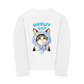 Áo Thun Dài Tay Blue Plaid Meowy Cat