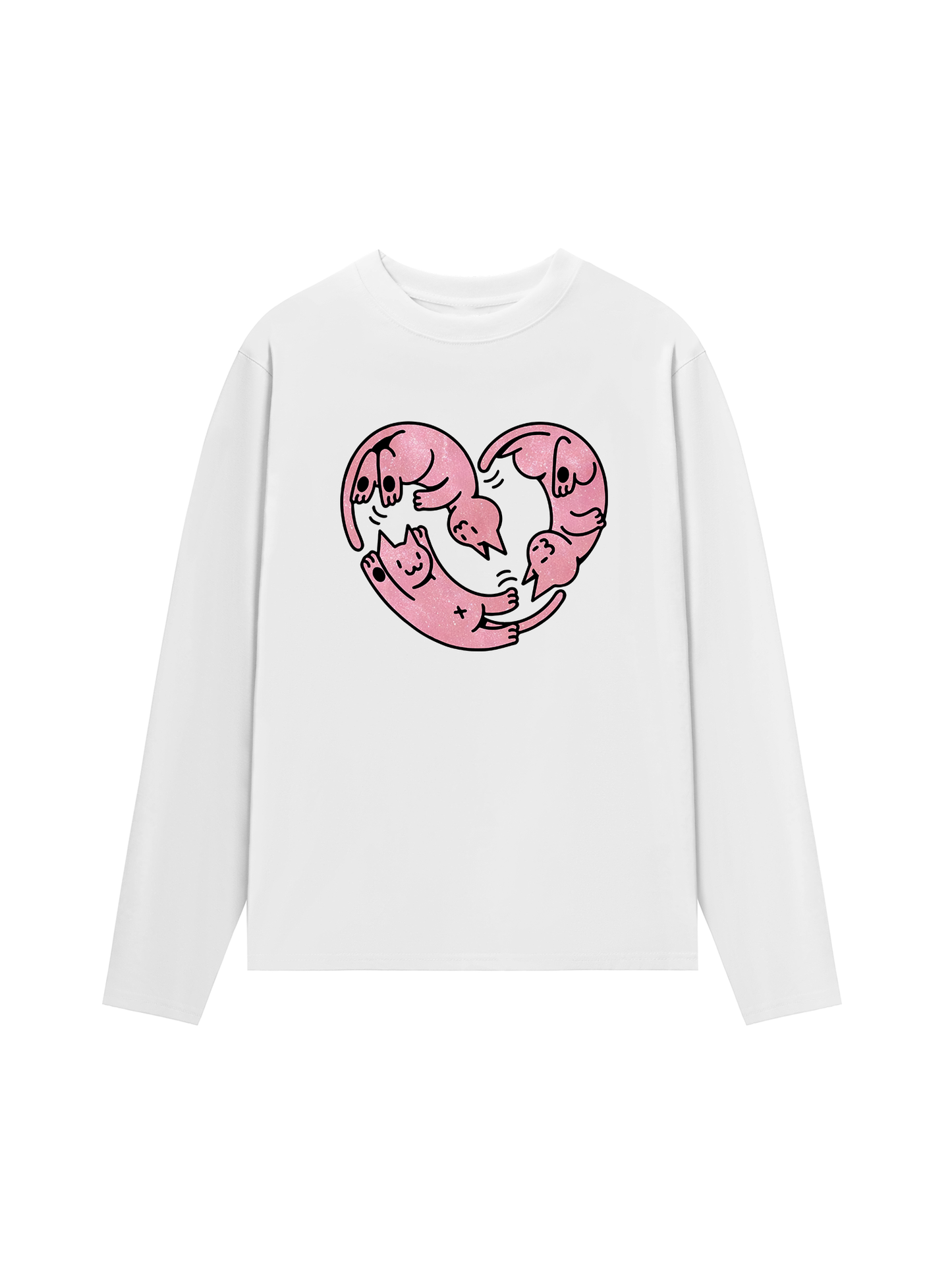 Áo Thun Dài Tay  Meow Meow Heart