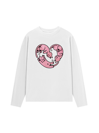 Áo Thun Dài Tay  Meow Meow Heart