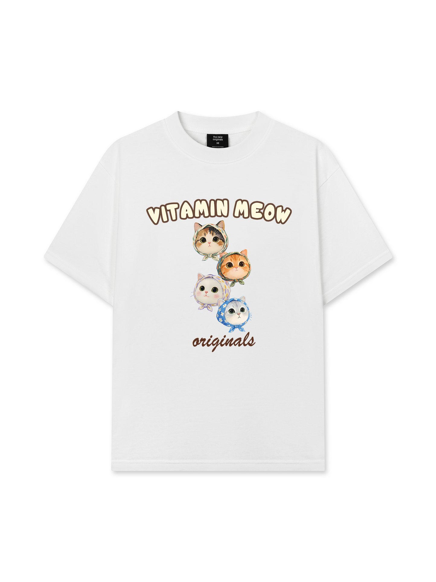 Áo Thun Relaxed Fit Four Cat Vitamin Meow