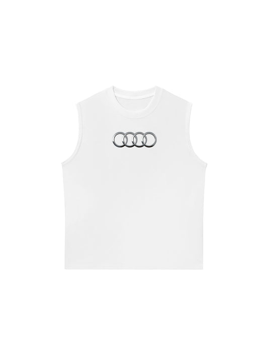 Áo Ba Lỗ Relaxed Fit CAR AUDI Black & White
