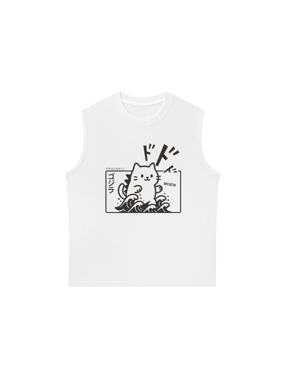 Áo Ba Lỗ Relaxed Fit Japan Spirit Godzilla Meow