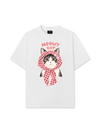 Áo Thun Relaxed Fit Meowy Cat Pink Plaid
