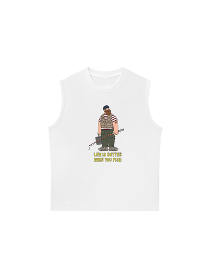 Áo Ba Lỗ Relaxed Fit Life Is Better When You Fish