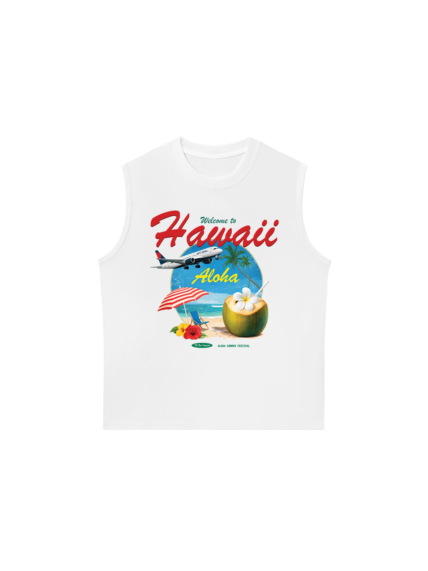 Áo Ba Lỗ Relaxed Fit Welcome  to Hawaii