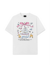 Áo Thun Relaxed Fit Cute Girl Pink Bow And Animal