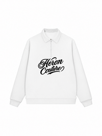 Áo Sweater Polo Nỉ Hai Da Heron Couture