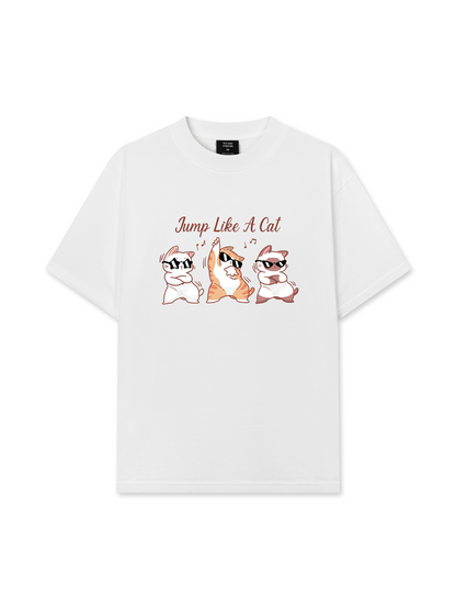 Áo Thun Relaxed Fit Animal Mood Jump Like A Cat