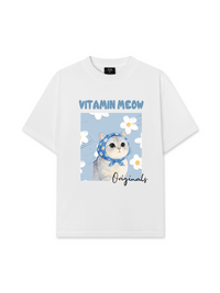 Áo Thun Relaxed Fit Flower With Meow