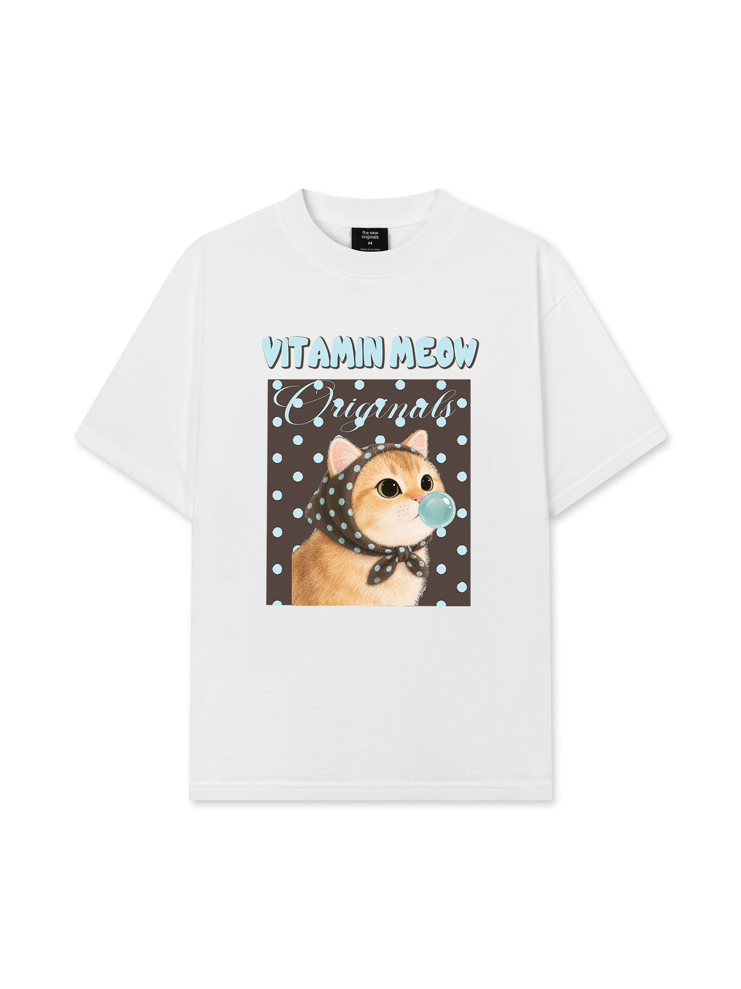 Áo Thun Relaxed Fit Vitamin Meow Blue Tiffany