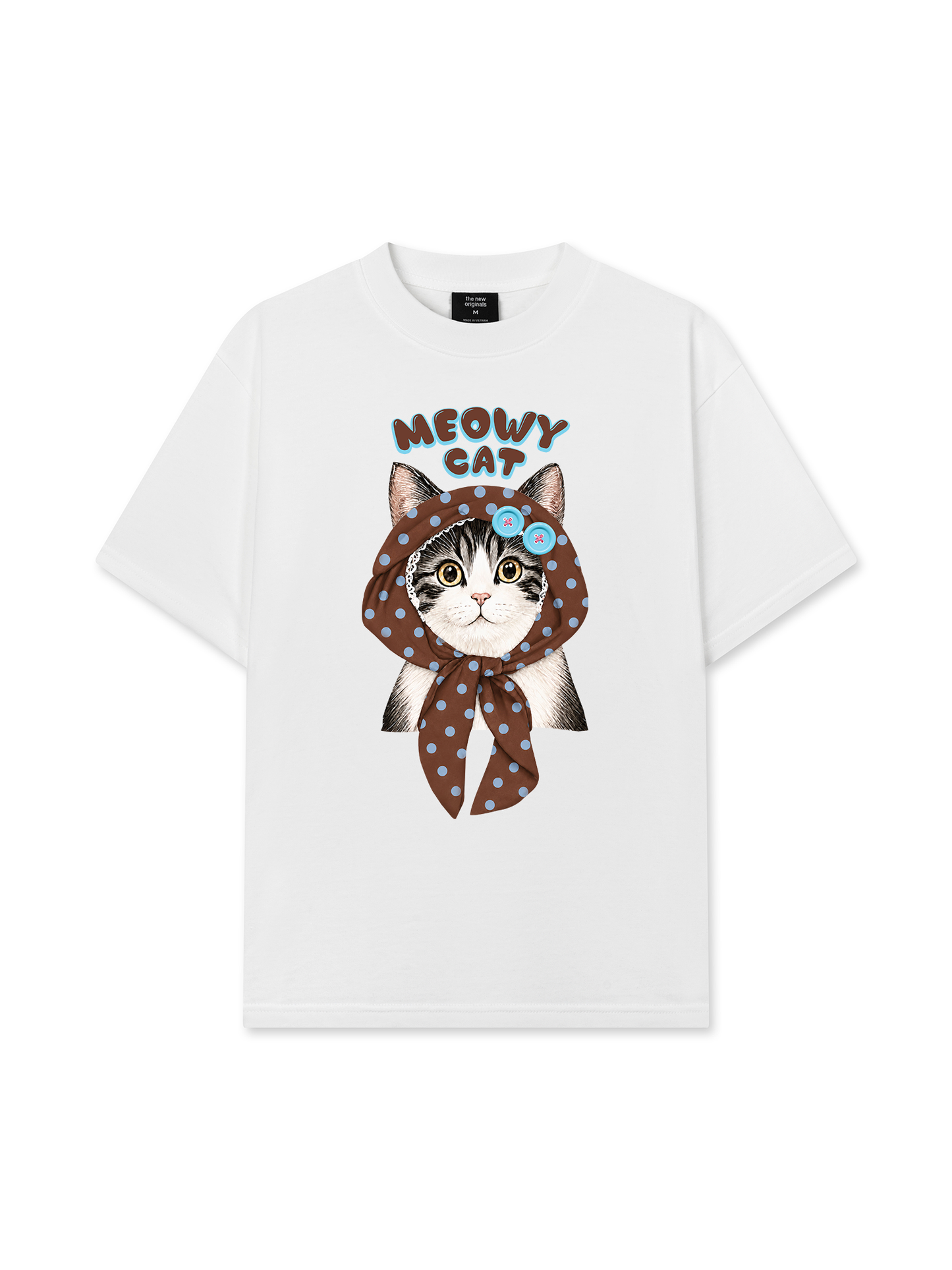 Áo Thun Relaxed Fit  Meowy Cat Brown