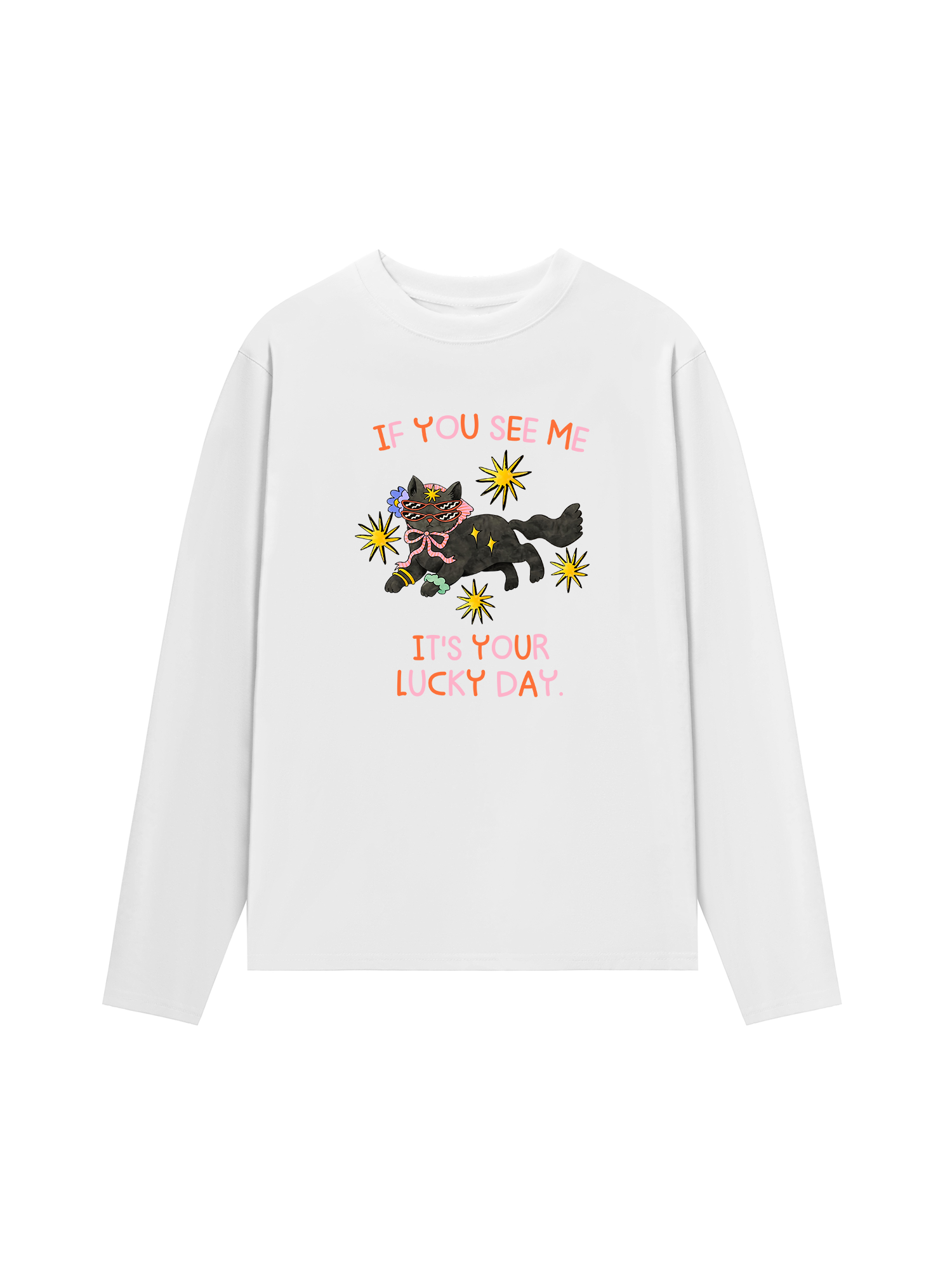 Áo Thun Dài Tay Lucky day cat