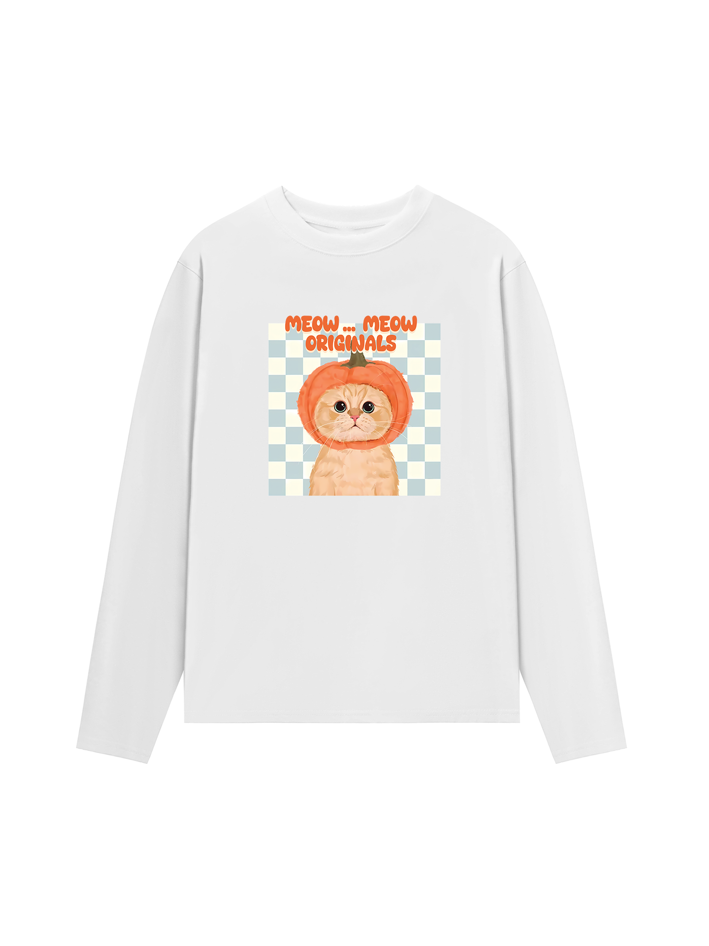 Áo Thun Dài Tay Animal Meow Pumpkin
