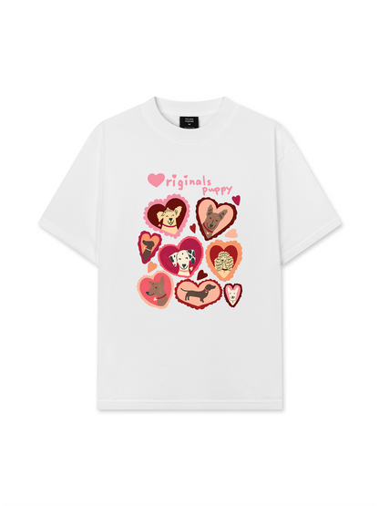 Áo Thun Relaxed Fit Animal Puppy Heart