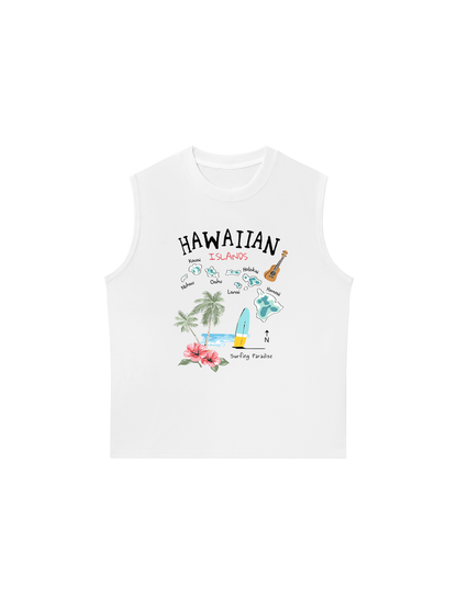 Áo Ba Lỗ Relaxed Fit Summer Vibes Hawaiian