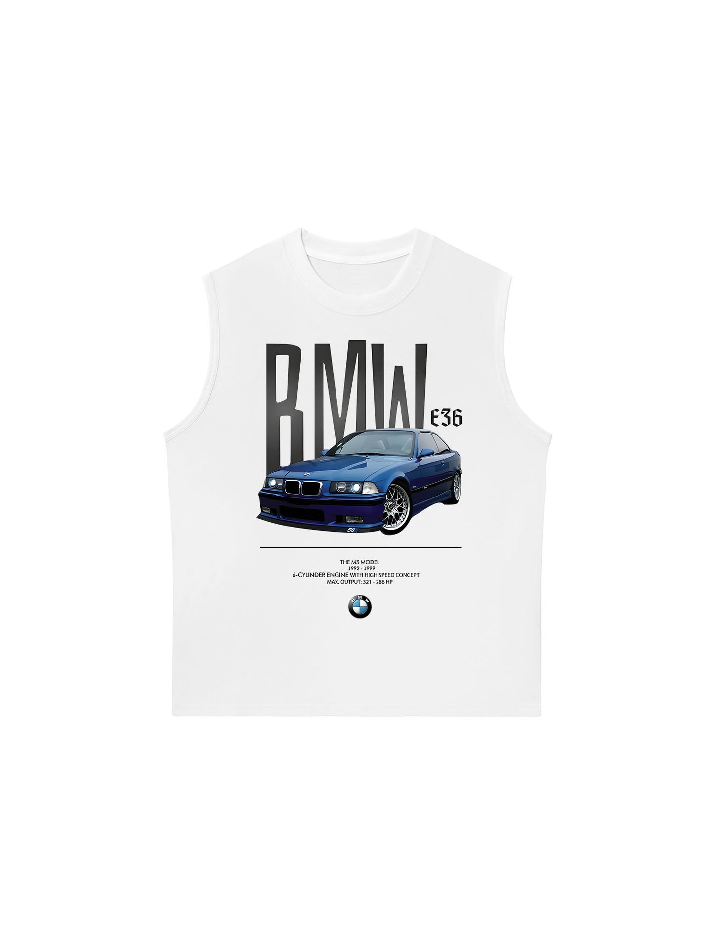 Áo Ba Lỗ Relaxed Fit CAR BMW Blue