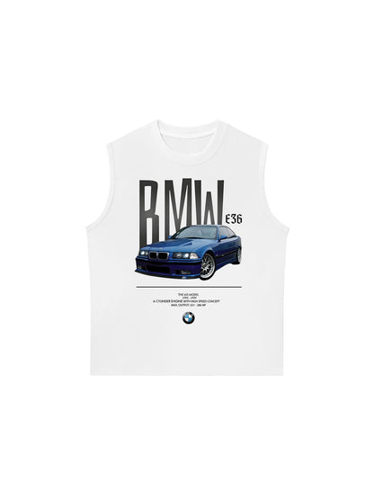 Áo Ba Lỗ Relaxed Fit CAR BMW Blue