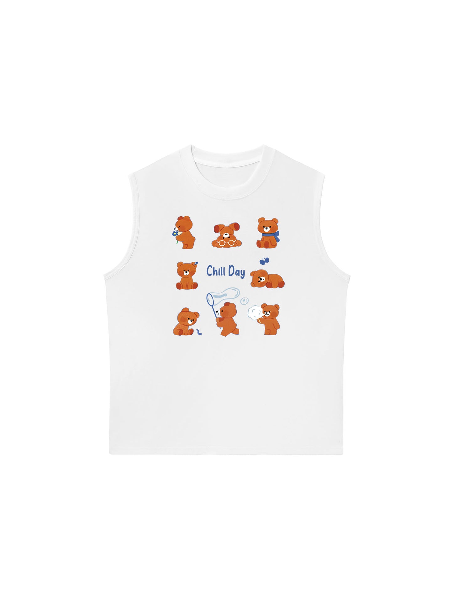 Áo Ba Lỗ Relaxed Fit Teddy Land Teddy Chill Day