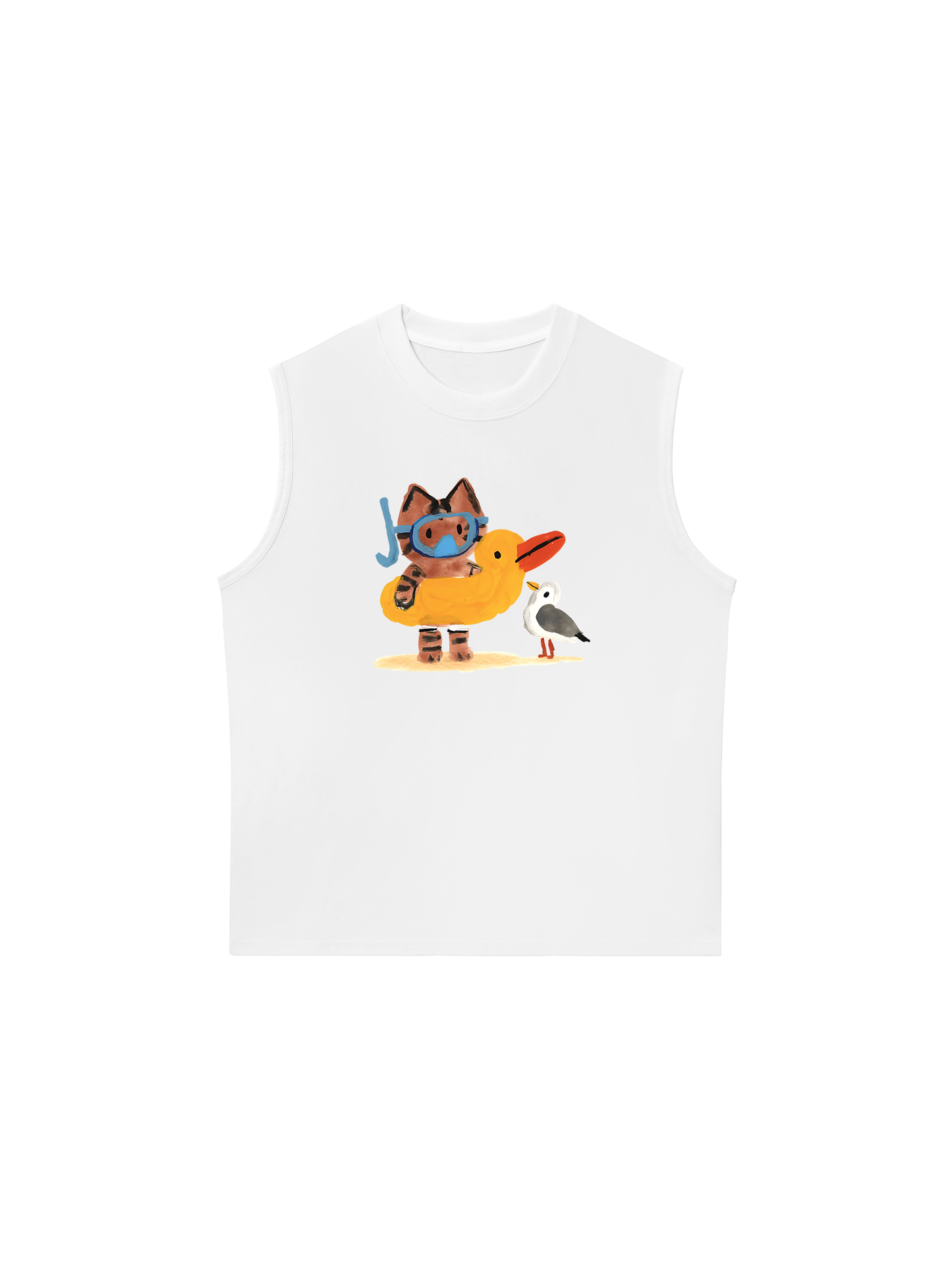Áo Ba Lỗ Relaxed Fit Summer Vibes Cat And Duck