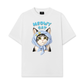 Áo Thun Relaxed Fit Blue Plaid Meowy Cat