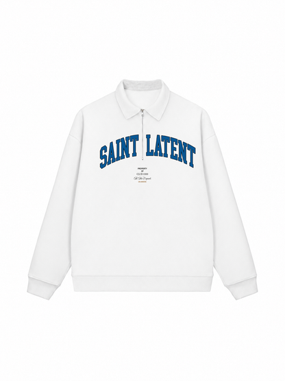 Áo Sweater Polo Nỉ Hai Da  Blue Saint Latent Logo