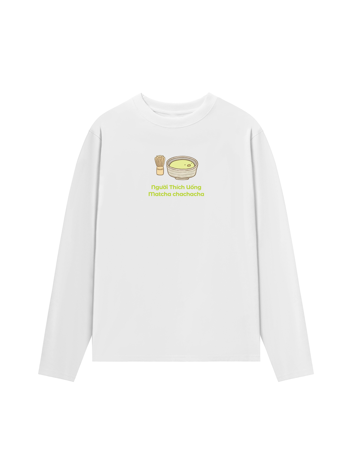 Áo Thun Dài Tay Người Thích Uống Matcha 2