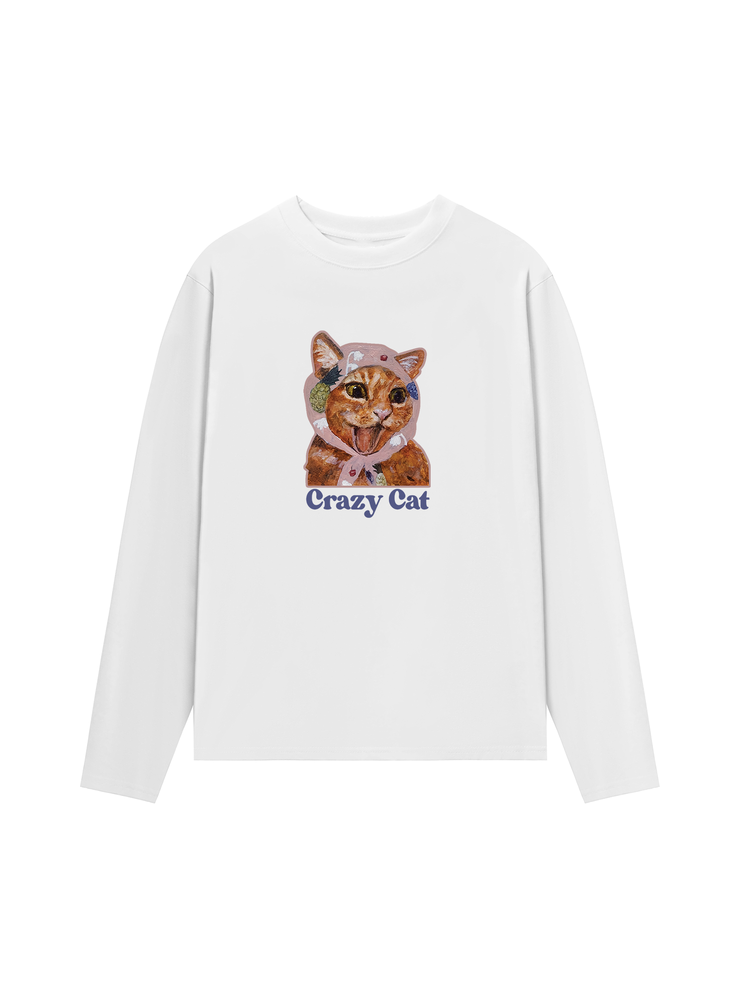 Áo Thun Dài Tay Crazy Cat