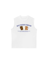 Áo Ba Lỗ Relaxed Fit Teddy Land Best Friends Forever
