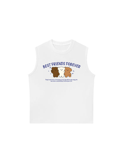 Áo Ba Lỗ Relaxed Fit Teddy Land Best Friends Forever