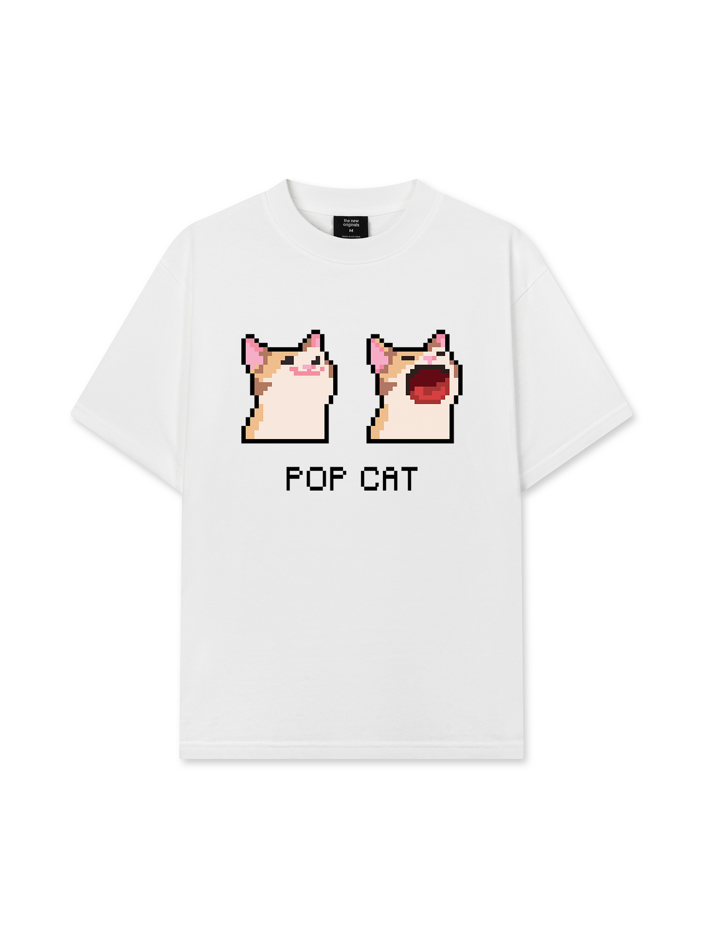 Áo Thun Relaxed Fit Pixel Universe Pop Cat