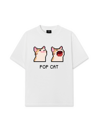 Áo Thun Relaxed Fit Pixel Universe Pop Cat
