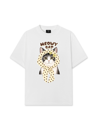 Áo Thun Relaxed Fit  Meowy Cat Cream